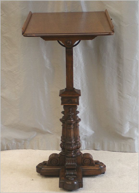 7016 Antique Oak Reading Table, Lectern (6) - Horizontal